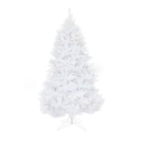 Perfect Holiday 6.5′ Pre-Lit White Christmas Tree with Warm White Led Lights