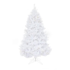 Perfect Holiday 6.5′ Pre-Lit White Christmas Tree with Warm White Led Lights