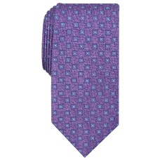 Perry Ellis Men’s Blue Kilton Geometric Classic Neck Tie Silk Purple Not Applicable