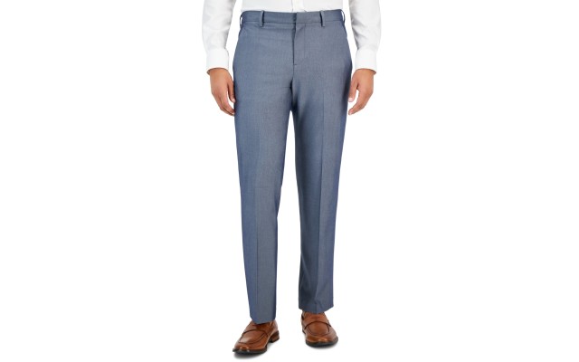  Portfolio Men’s Modern-Fit Check Dress Pants, Gray, 38×30