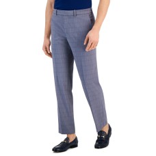 Perry Ellis Portfolio Men’s Modern-Fit Stretch Resolution Dress Pants, Grey, 38×32