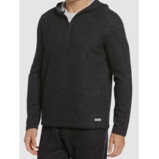 Perry Ellis Portfolio Men’s Portfolio Heathered Knit Hoodie, Charcoal, Large