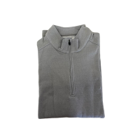 Perry Ellis Portfolio Men’s Portfolio Heathered Textured Knit Quarter-Zip Top, Gray, Medium