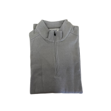 Perry Ellis Portfolio Men’s Portfolio Heathered Textured Knit Quarter-Zip Top, Gray, Medium