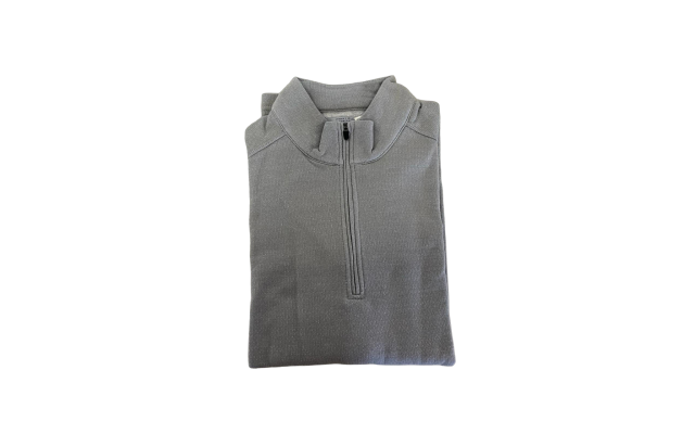  Portfolio Men’s Portfolio Heathered Textured Knit Quarter-Zip Top, Gray, Medium