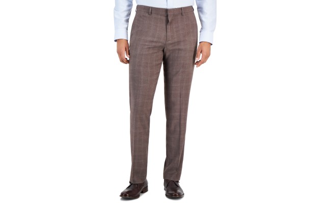  Portfolio Men’s Slim-Fit Stretch Pants, Brown, 36×30