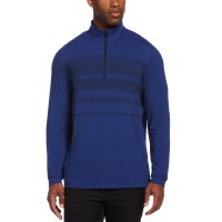 Pga Tour Men's Luxury Performance Stretch Textured Gradient Stripe 1/4-Zip Golf Sweatshirts, Navy, XX-Large