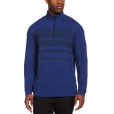 Pga Tour Men's Luxury Performance Stretch Textured Gradient Stripe 1/4-Zip Golf Sweatshirts