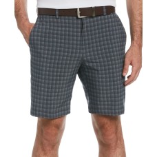 Pga Tour Men’s Moisture-Wicking Stretch Roadmap Plaid Golf Shorts, Asphalt, 32