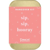 Pinch Provisions Sip Sip Hooray Hangover Kit, Includes 6 After-Party Emergency Essential Items, Small Portable Pouch, Ideal Gift for Friends, Siblings, Peers, Bachelorette Parties and Birthday’s, Pink, 4 x 2.5