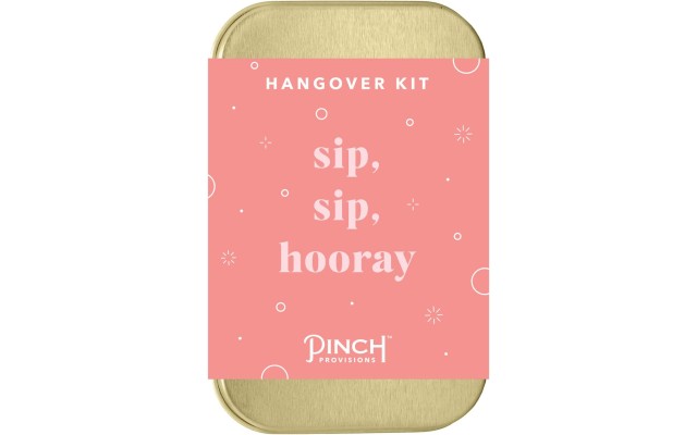  Sip Sip Hooray Hangover Kit, Includes 6 After-Party Emergency Essential Items, Small Portable Pouch, Ideal Gift for Friends, Siblings, Peers, Bachelorette Parties and Birthday’s, Pink, 4 x 2.5