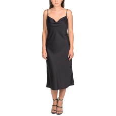 Pink Rose Womens Juniors’ Cowl-Neck Cami Dress, Black/XS