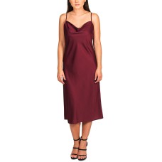 Pink Rose Womens Juniors’ Cowl-Neck Cami Dress, Wine/L