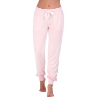 PJ Salvage Sunset Crochet Inset Terry Joggers, Pink, Small