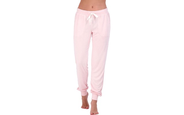  Sunset Crochet Inset Terry Joggers, Pink, Small