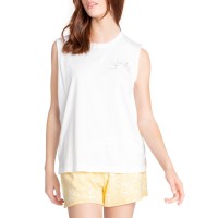 PJ Salvage Women’s Loungewear Flick of A Brush Tank Top, Ivory, Small