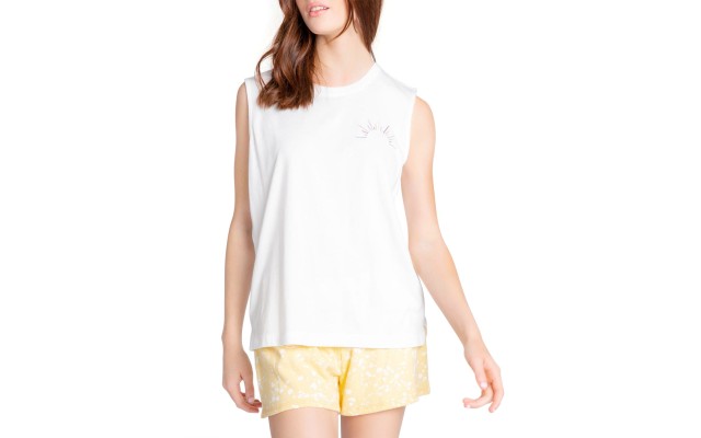 Women’s Loungewear Flick of A Brush Tank Top, Ivory, Small