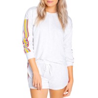 PJ Salvage Women’s Loungewear Sun Out Long Sleeve Top, Ivory, Small