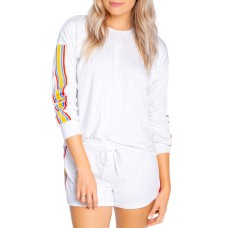 PJ Salvage Women’s Loungewear Sun Out Long Sleeve Top, Ivory, Small