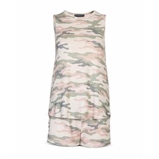 Pj Salvage Women’s Peachy Dreams Skull Printed Tank Top, Beige Camo, X-Large