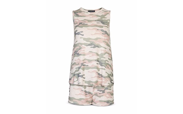  Women’s Peachy Dreams Skull Printed Tank Top, Beige Camo, X-Large