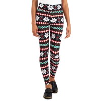 Planet Gold Juniors’ Holiday Printed Leggings, Black/S