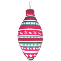 P.l.a.y. Plush Holiday Ornament Dog Toy, Red, 3.8″x 1.8″ x 7.3″