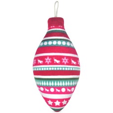 P.l.a.y. Plush Holiday Ornament Dog Toy, Red, 3.8″x 1.8″ x 7.3″