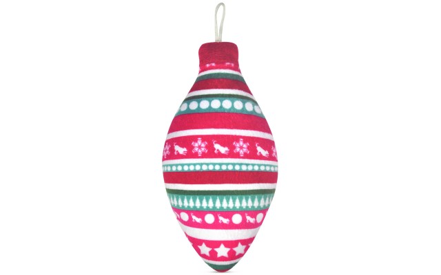 . Plush Holiday Ornament Dog Toy, Red, 3.8″x 1.8″ x 7.3″
