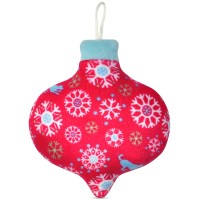 P.L.A.Y. Plush Holiday Ornament Dog Toy, Red, 4.0″x 1.8″ x 4.8″