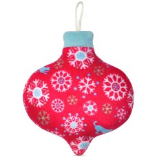 P.L.A.Y. Plush Holiday Ornament Dog Toy, Red, 4.0″x 1.8″ x 4.8″