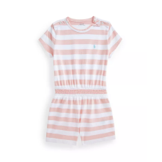 Polo Ralph Lauren Big Girls Striped Jersey Romper
