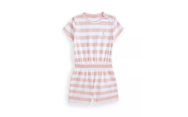 Big Girls Striped Jersey Romper