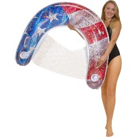 PoolCandy Stars and Stripes Glitter Pool Chair Float, Multicolor