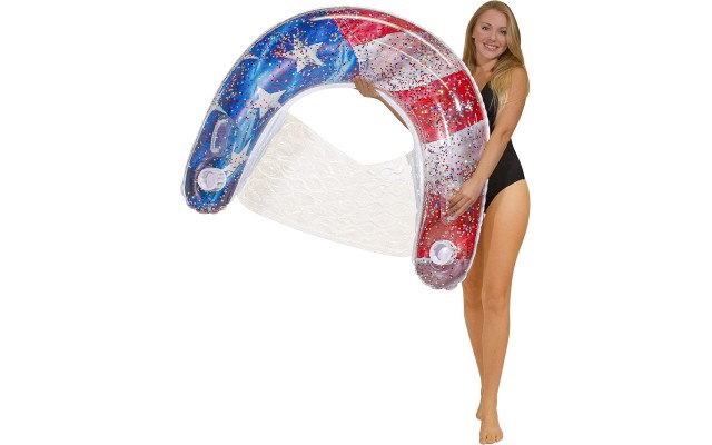  Stars and Stripes Glitter Pool Chair Float, Multicolor