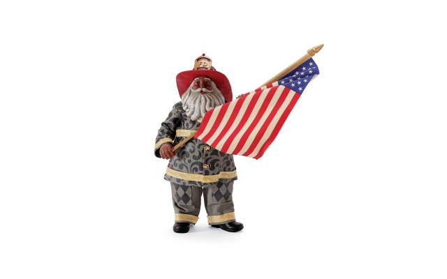 Possible Dreams Jim Shore Santa Tribute to 9/11 African American Figurine, Multicolor, 11″