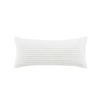 Premier Comfort Corded Plush Decorative Pillow, 14 x 30″,Ivory,
