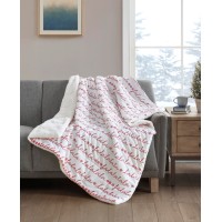 Premier Comfort Holiday Printed Velvet to Sherpa Throw 50×60