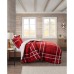 Reversible Velvet to Sherpa Comforter Set,, Red, King