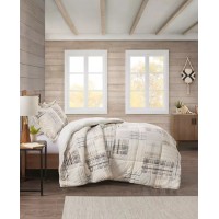 Premier Comfort Reversible Velvet to Sherpa Comforter Sets, Beige, Full/Queen