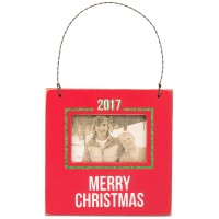 Primitives by Kathy 2017 Merry Christmas Mini Hanging Frame Ornament
