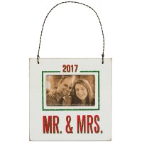 Primitives by Kathy 2017 Mr. & Mrs. Mini Hanging Frame Ornament