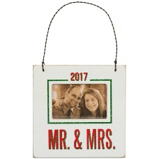 Primitives by Kathy 2017 Mr. & Mrs. Mini Hanging Frame Ornament