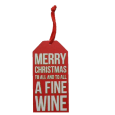 Primitives by Kathy Red / White Merry Christmas to All Holiday Bottle Tag
