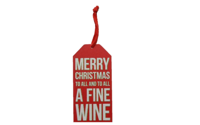  Red / White Merry Christmas to All Holiday Bottle Tag