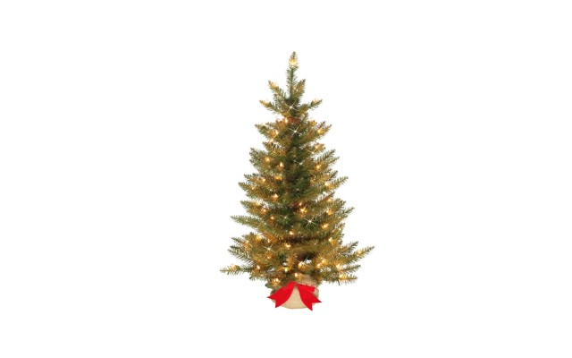  3″ Pre-Lit Slim Fraser Fir Artificial Christmas Tree, Green