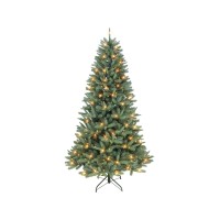 Puleo 7.5′ Pre-Lit Monterey Spruce Tree with 500 Warm White Led Lights, 1527 Tips