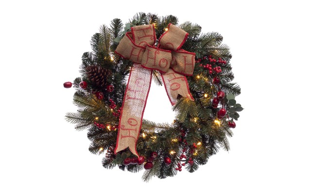  International 30 inch Prelit Premium Decorated Wreath