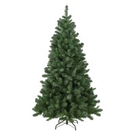 PULEO International 7.5 ft. Pre-Lit Lightly Frosted Northern Tip Pine Artificial Christmas Tree, Dark Green