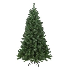 PULEO International 7.5 ft. Pre-Lit Lightly Frosted Northern Tip Pine Artificial Christmas Tree, Dark Green